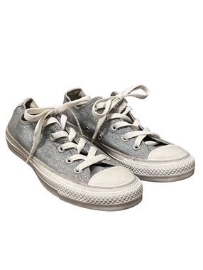 CONVERSE Silver Chuck Taylor All Star Silver Metallic Low Top Canvas Sneaker 5.5